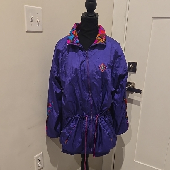 Vintage Jackets & Blazers - Vintage 80s Vibrant Purple Windbreaker Jacket